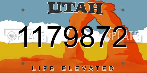 1179872 Utah License Plate