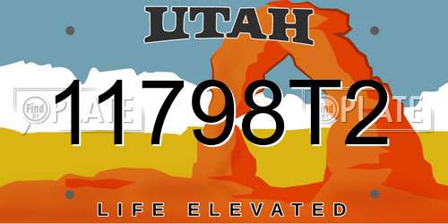 11798T2 Utah License Plate
