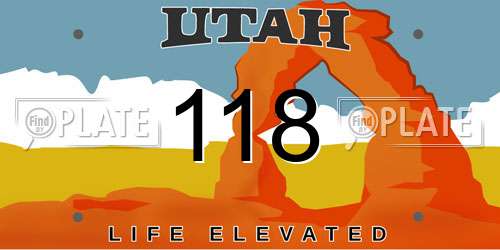 118 Utah License Plate