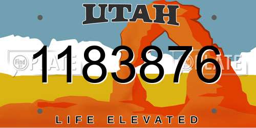 1183876 Utah License Plate