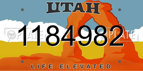 1184982 Utah License Plate