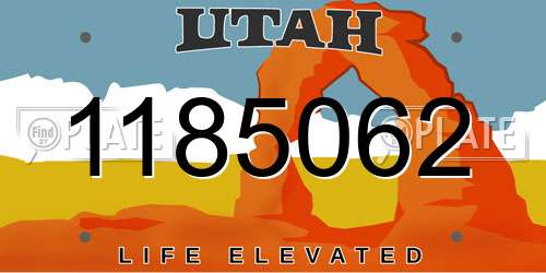 1185062 Utah License Plate