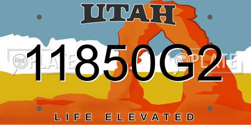 11850G2 Utah License Plate