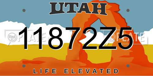 11872Z5 Utah License Plate