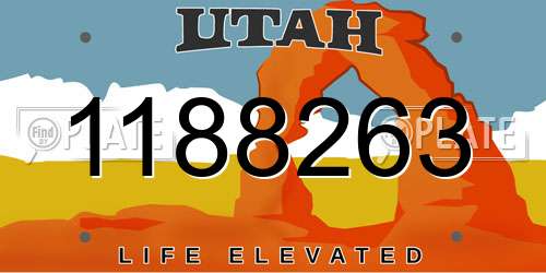 1188263 Utah License Plate
