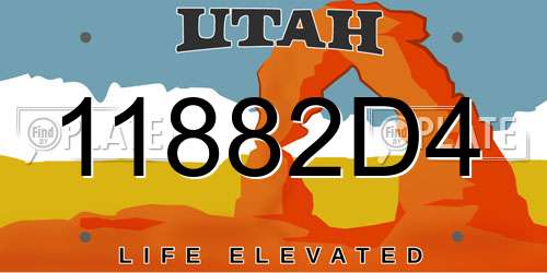 11882D4 Utah License Plate
