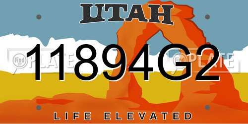 11894G2 Utah License Plate