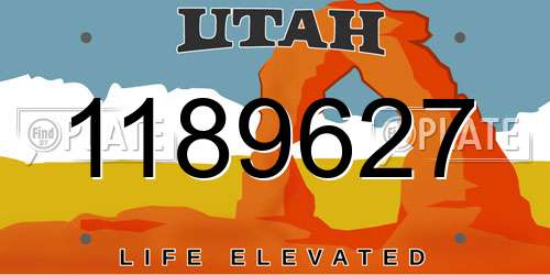 1189627 Utah License Plate