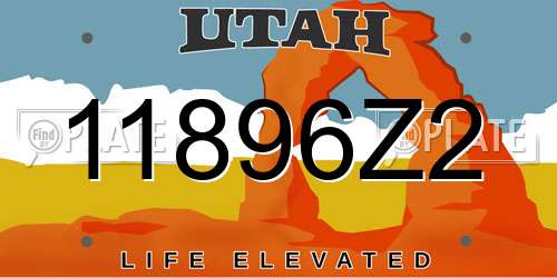 11896Z2 Utah License Plate