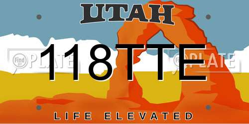 118TTE Utah License Plate