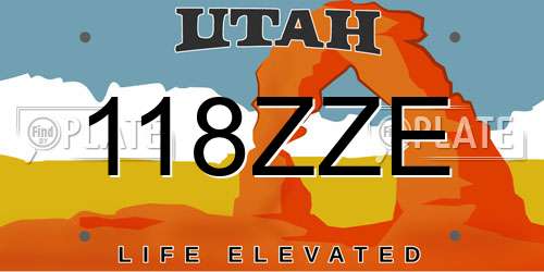 118ZZE Utah License Plate