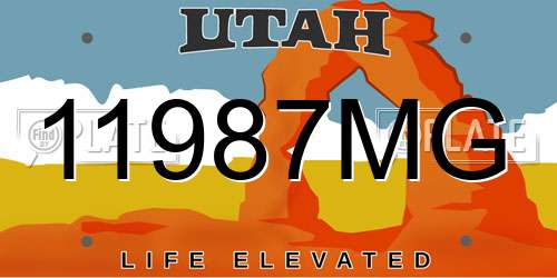 11987MG Utah License Plate