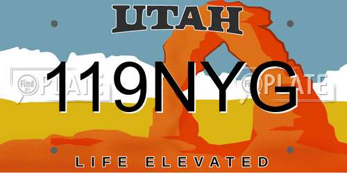119NYG Utah License Plate