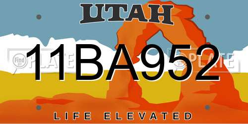 11BA952 Utah License Plate