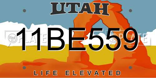 11BE559 Utah License Plate