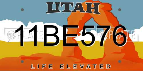 11BE576 Utah License Plate