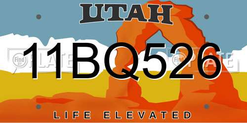 11BQ526 Utah License Plate