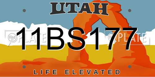 11BS177 Utah License Plate