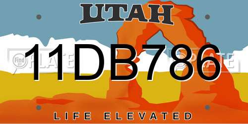 11DB786 Utah License Plate