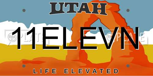 11ELEVN Utah License Plate