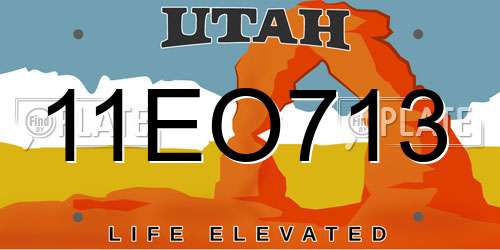 11EO713 Utah License Plate
