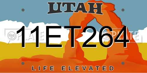 11ET264 Utah License Plate