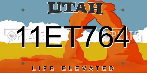 11ET764 Utah License Plate