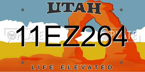 11EZ264 Utah License Plate
