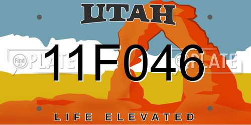 11F046 Utah License Plate