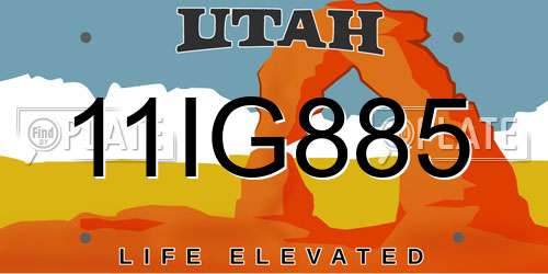 11IG885 Utah License Plate