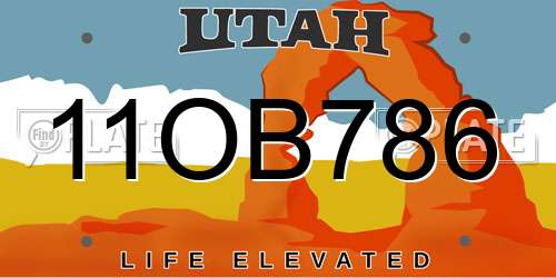 11OB786 Utah License Plate