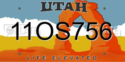 11OS756 Utah License Plate