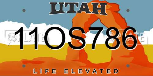 11OS786 Utah License Plate