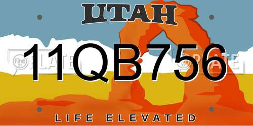 11QB756 Utah License Plate