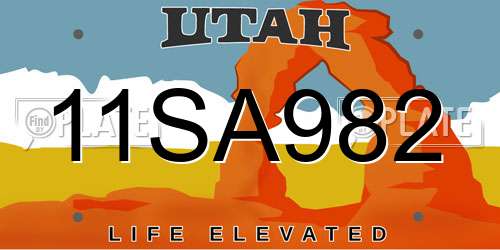11SA982 Utah License Plate