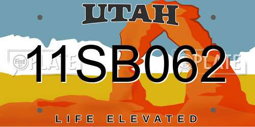 11SB062 Utah License Plate