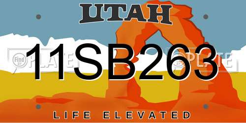 11SB263 Utah License Plate