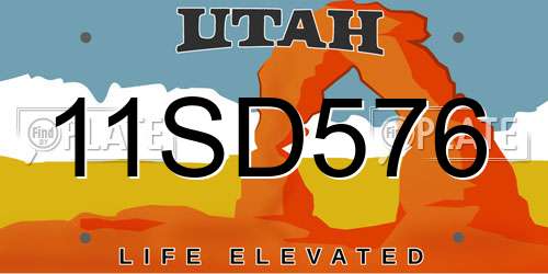 11SD576 Utah License Plate
