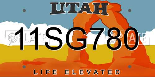 11SG780 Utah License Plate