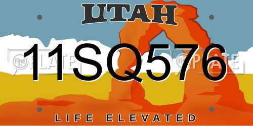 11SQ576 Utah License Plate