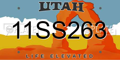 11SS263 Utah License Plate