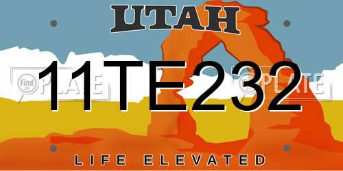 11TE232 Utah License Plate