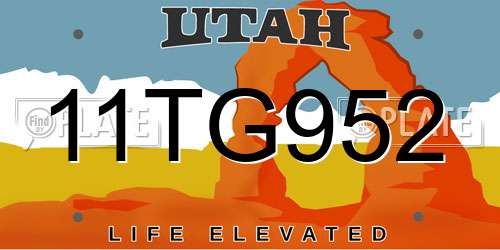 11TG952 Utah License Plate