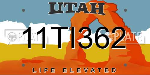 11TI362 Utah License Plate