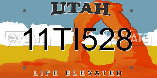 11TI528 Utah License Plate