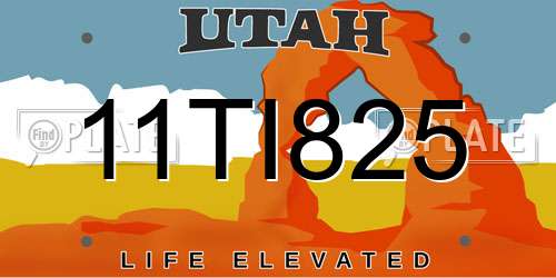 11TI825 Utah License Plate