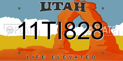 11TI828 Utah License Plate