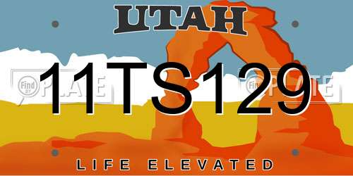 11TS129 Utah License Plate