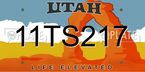11TS217 Utah License Plate