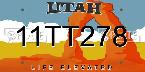 11TT278 Utah License Plate